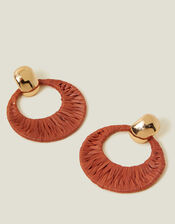 Raffia Doorknocker Earrings, , large