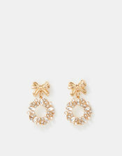 Christmas Wreath Drop Earrings, , large
