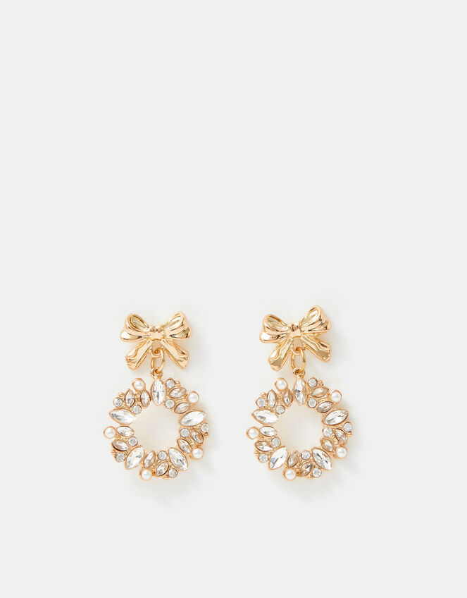 Christmas Wreath Drop Earrings, , large