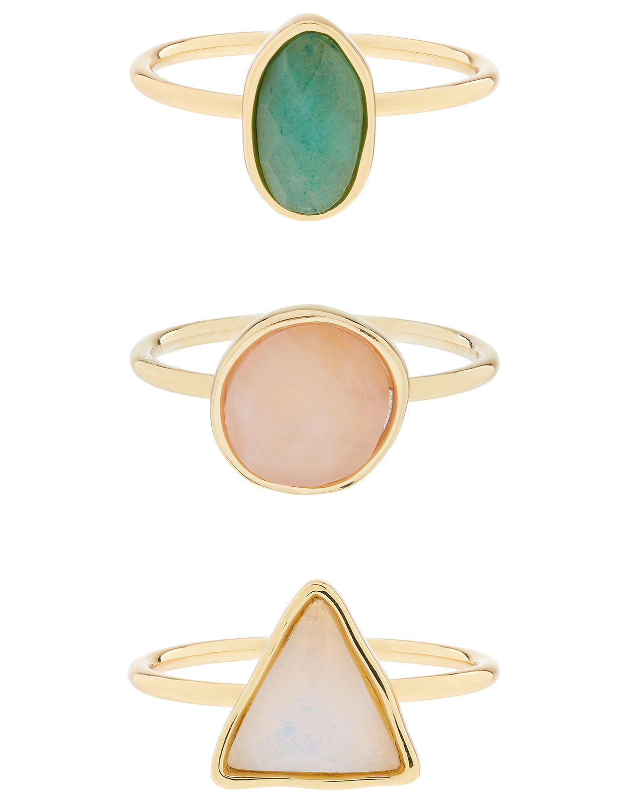 Gold plated gemstone top rings