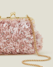 Girls Flower Sequin Clip Frame Bag, , large