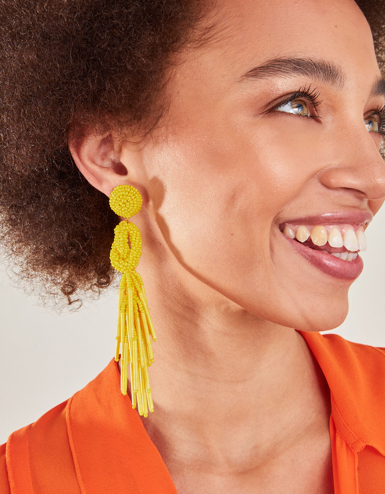 Statement Beaded Tassel Earrings