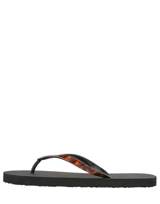 Tortoiseshell Eva Thong Flip Flops , Black (BLACK), large