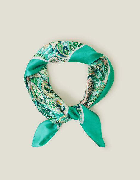 Square Paisley Satin Scarf, , large