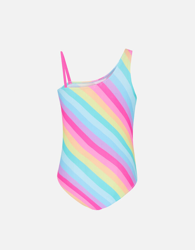 Girls Rainbow Stripe Swimsuit, Multi (BRIGHTS-MULTI), large