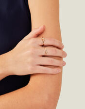 Beaded Rings Set of Three, Gold (GOLD), large
