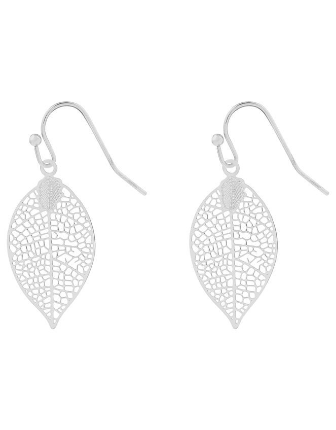 Filigree Leaf Drop Earrings, , large