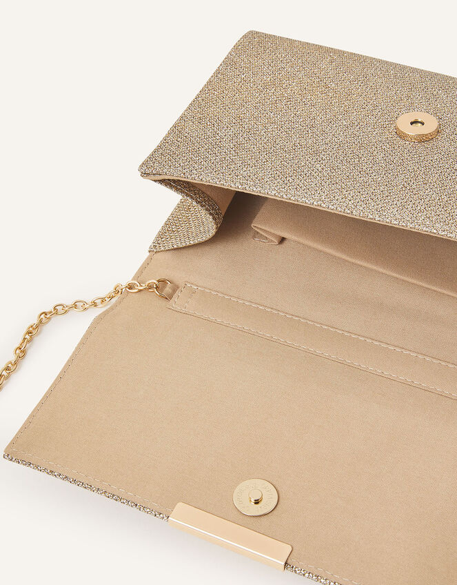 Box Clutch Bag, Gold (GOLD), large