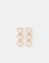 Triple Heart Drop Earrings, , large