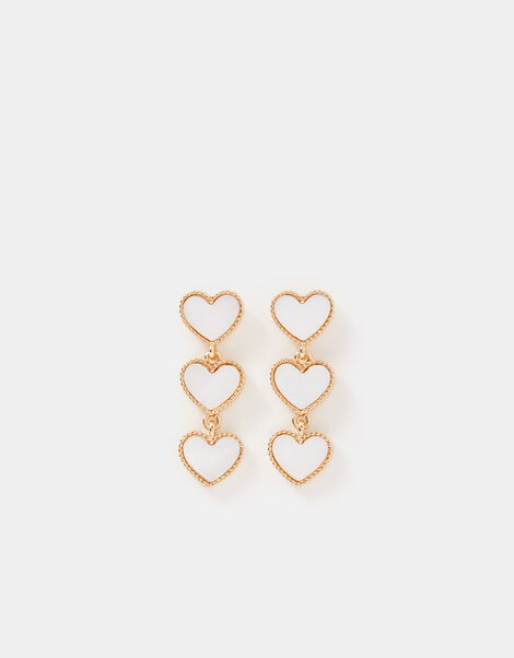 Triple Heart Drop Earrings, , large