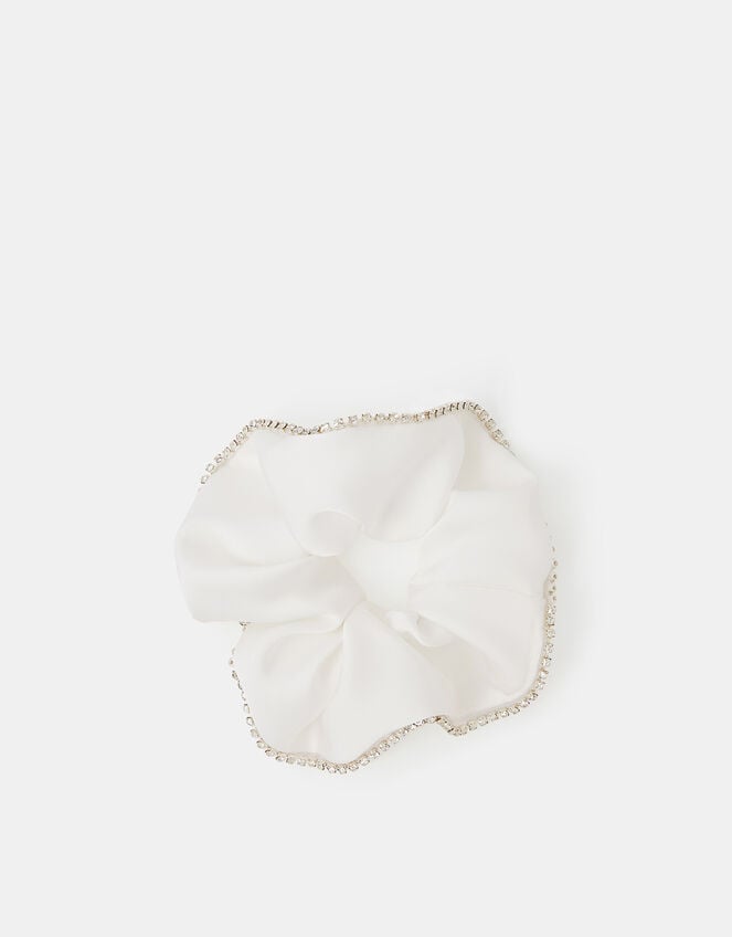 Girls Diamanté Trim Hair Scrunchie, , large