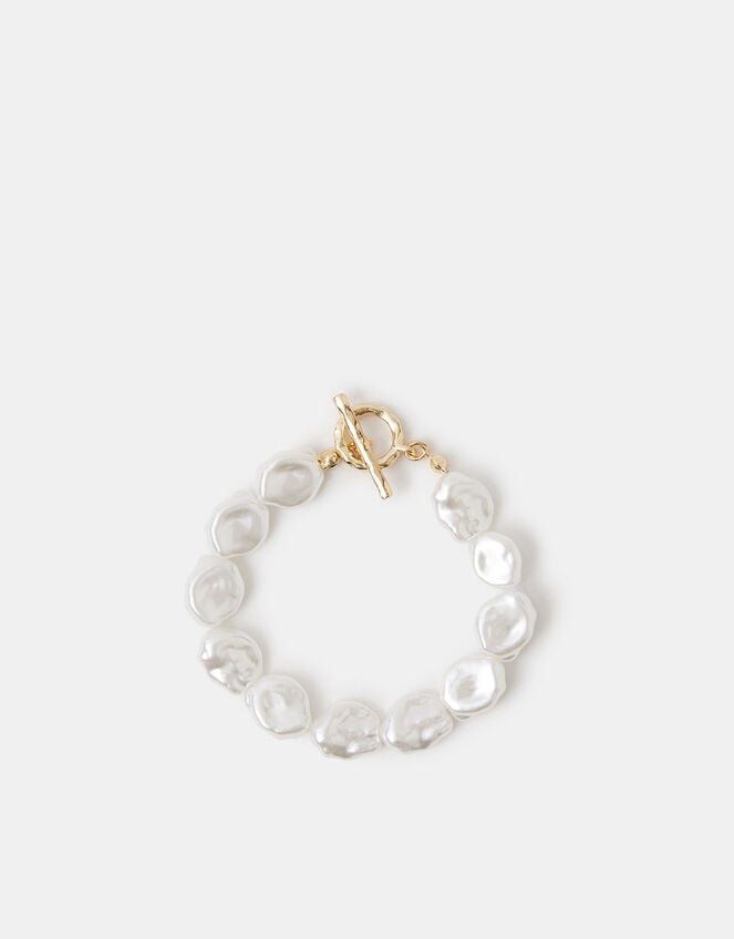 Organic Pearl T-Bar Bracelet, , large