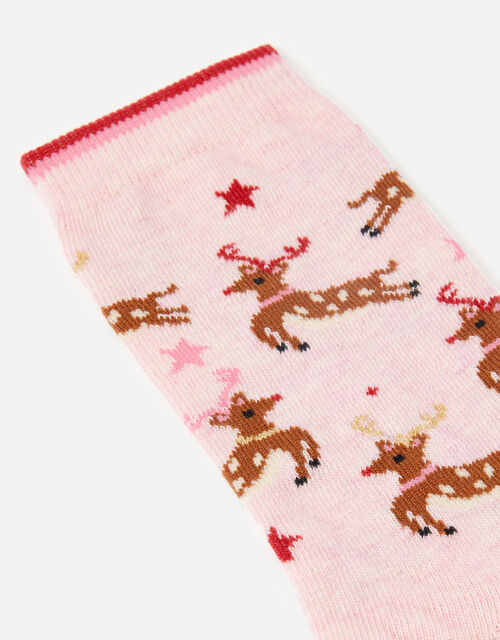 Prancing Reindeer Print Socks , , large