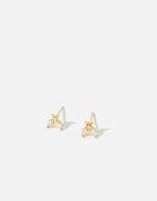 Gold-Plated Sparkle Bee Stud Earrings, , large
