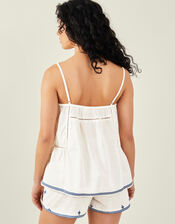 Embellished Mirror Cami Top, Cream (CREAM), large