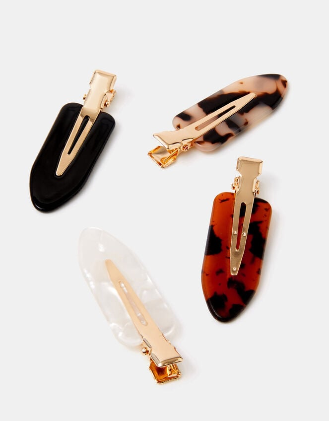 4-Pack Tort Creaseless Hair Clips, , large