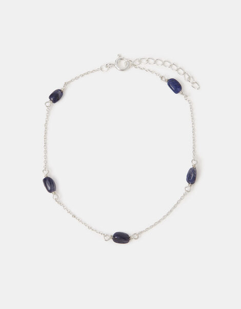 Sterling Silver Agate Station Bracelet, , large