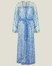 Tile Print Maxi Kaftan, Blue (BLUE), large