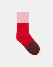 Colourblock Cosy Socks, , large