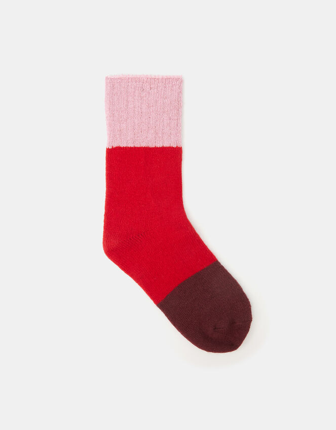 Colourblock Cosy Socks, , large
