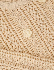 Girls Flower Appliqu&eacute; Jumper, Natural (NATURAL), large