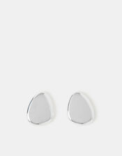 Sculptural Stud Earrings, Silver (SILVER), large