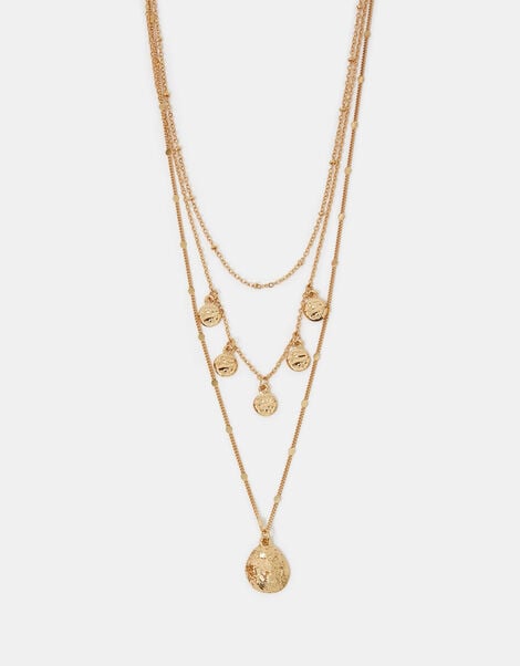 Triple Layered Disc Necklace, , large