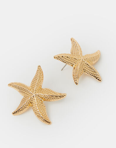 Statement Starfish Stud Earrings, , large