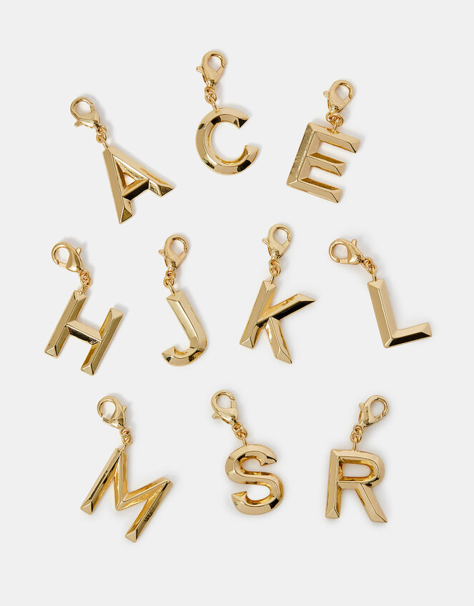 14ct Gold-Plated Chunky Initial Charm, Gold (GOLD), large