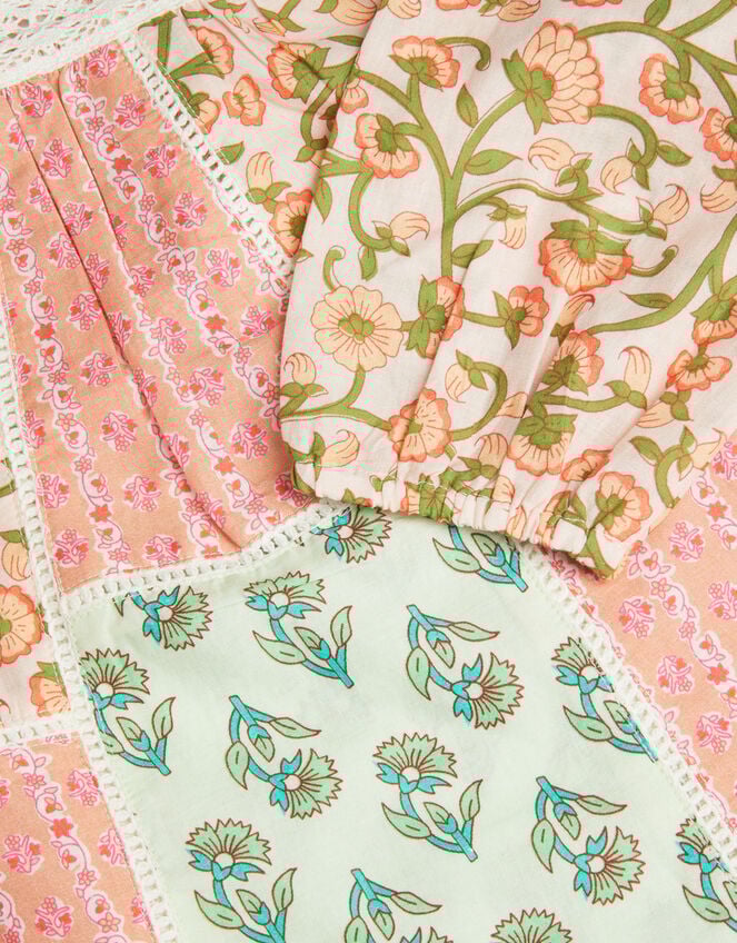 Girls Floral Patchwork Top, Pink (PINK), large