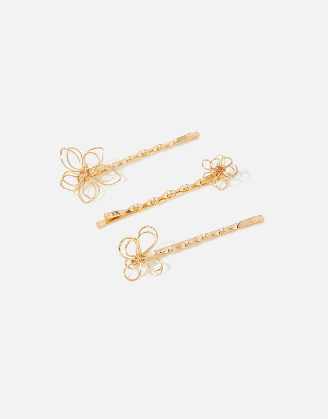 3D Floral Hair Slides Set of Three, , large