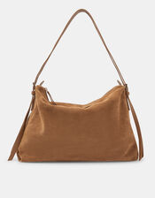 Double Strap Suede Shoulder Bag, , large