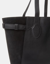 Suede Contrast Shopper Bag, , large