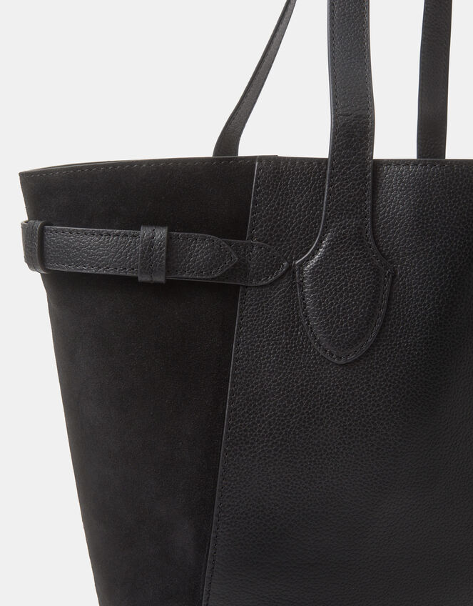 Suede Contrast Shopper Bag, , large