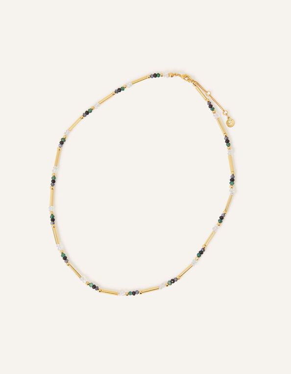 14ct Gold-Plated Mixed Stone Necklace, , large