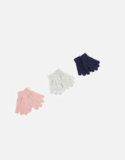 Girls Plain Glove Set, Multi (PASTEL-MULTI), large