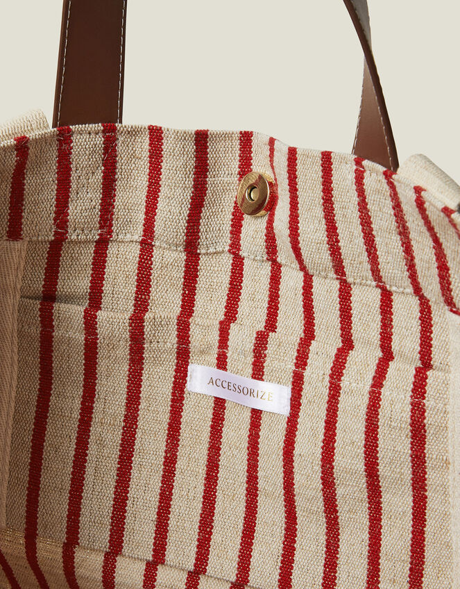 Large Stripe Canvas Tote Bag, , large