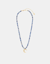 14ct Gold-Plated Bead Moon Pendant Necklace, , large