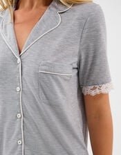 Jersey Lace Short Pyjamas Set, Grey (GREY), large