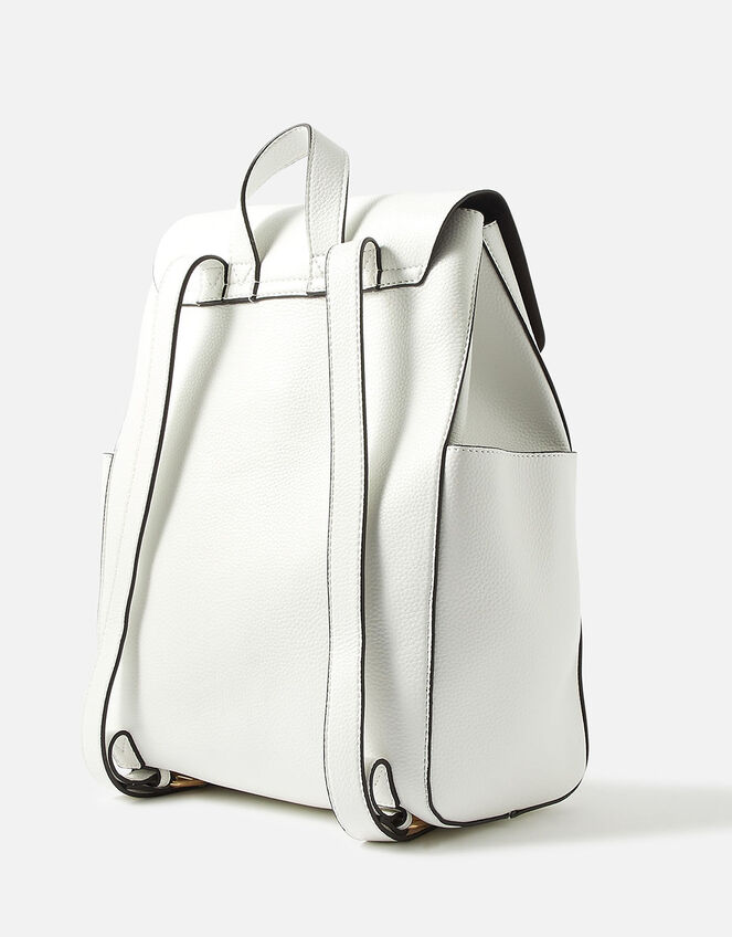 Nikki Zip Backpack, White (WHITE), large