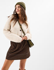 Corduroy Mini Skirt, Brown (BROWN), large