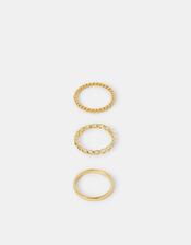 3-Pack 14ct Gold-Plated Stacking Rings, Gold (GOLD), large