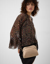 Quilted Crossbody Bag, Gold (GOLD), large