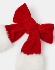 Christmas Santa Bow Barrette Hair Clip, , large