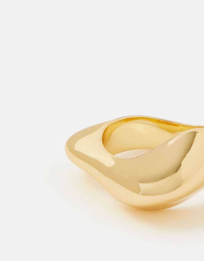 14ct Gold-Plated Sculptural Ring, Gold (GOLD), large