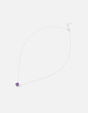 Sterling Silver Healing Stone Amethyst Pendant Necklace, , large