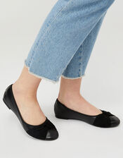 Twist Ballerina Flat Shoes, Black (BLACK), large