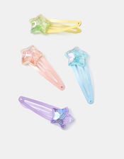 4-Pack Girls Star Hair Clips, , large