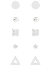 Sterling Silver Multi-Shape Stud Earring Set, , large