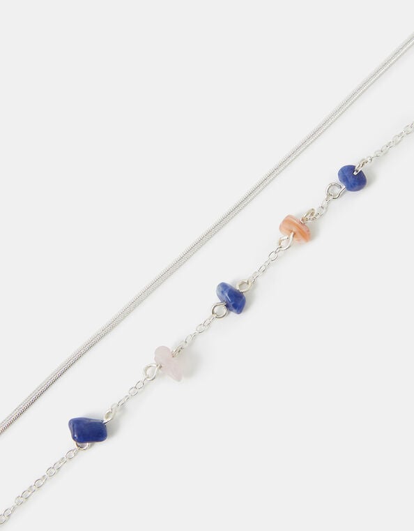 2-Pack Stone Chain Anklets, , large